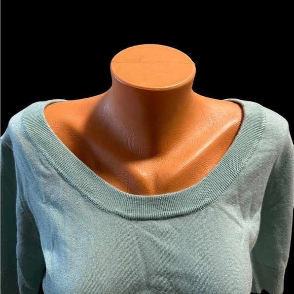 New ModCloth Women’s Short Sleeve Pale Green Soft Sweater Size Large Round Neck - Picture 13 of 15